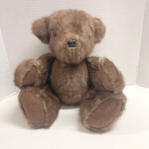 Vintage Handcrafted Brown Teddy Bear Jointed Hands & Feet Plush 16"